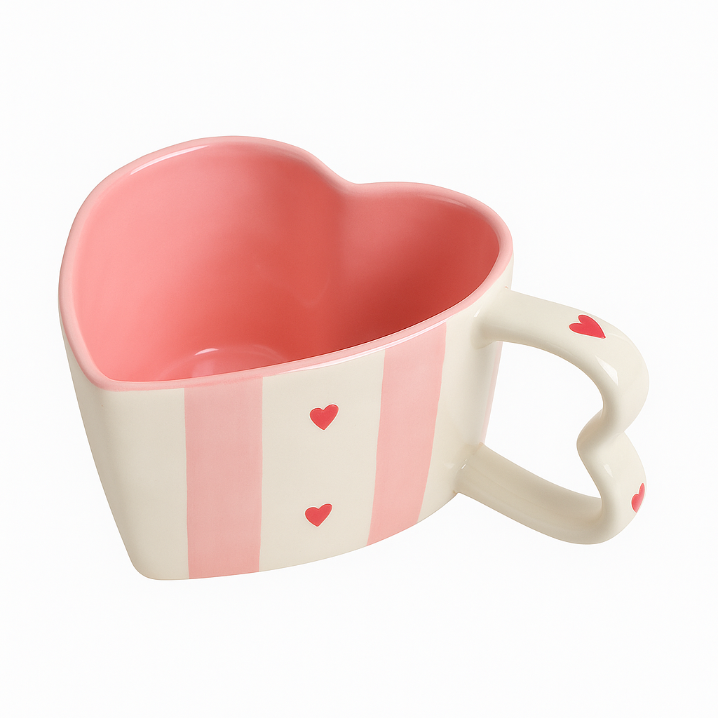 Pink Heart Shaped Cup (set of 1)| Pinterest Inspired Design