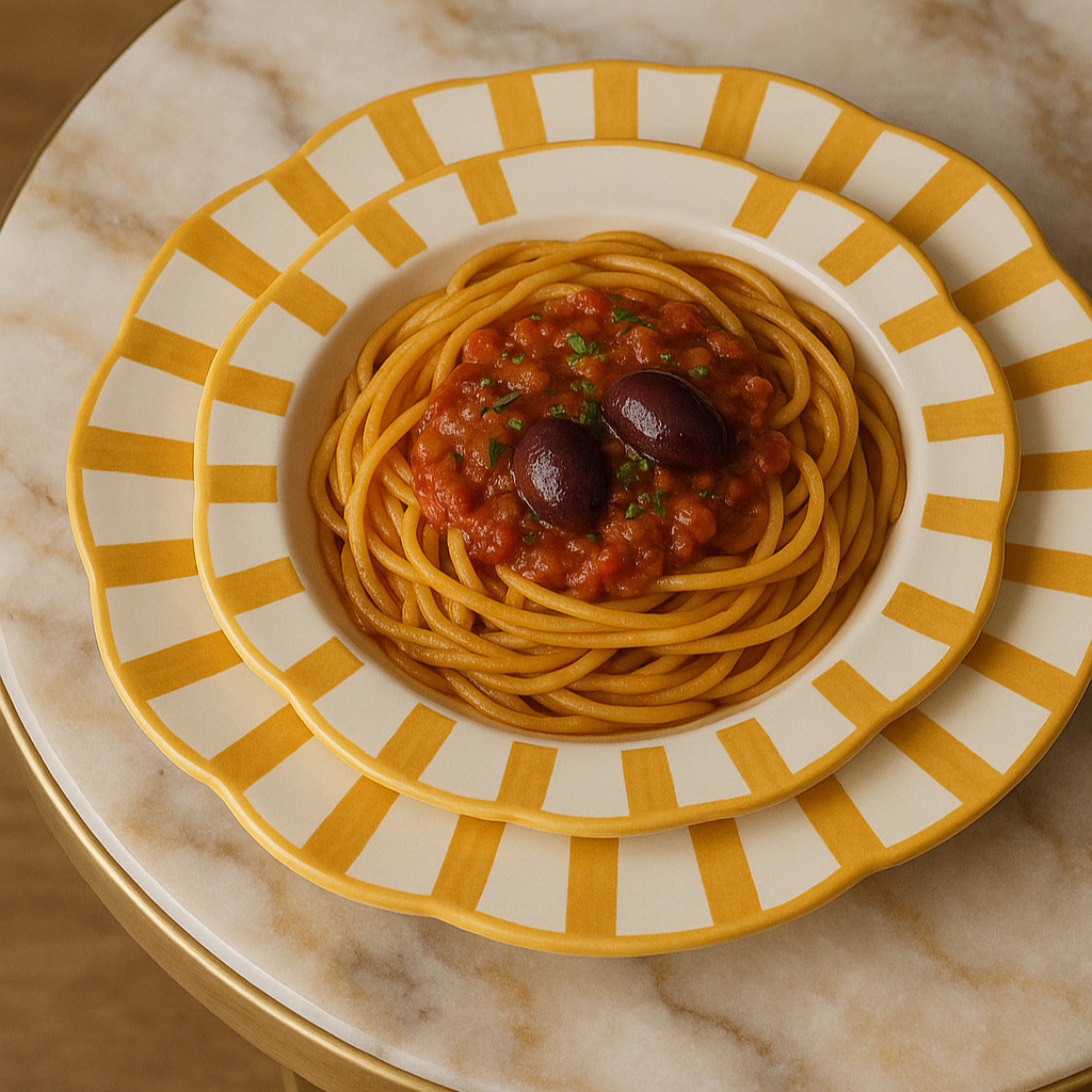 The Stripes Pasta Plate (Set of 2 )| Ceramic