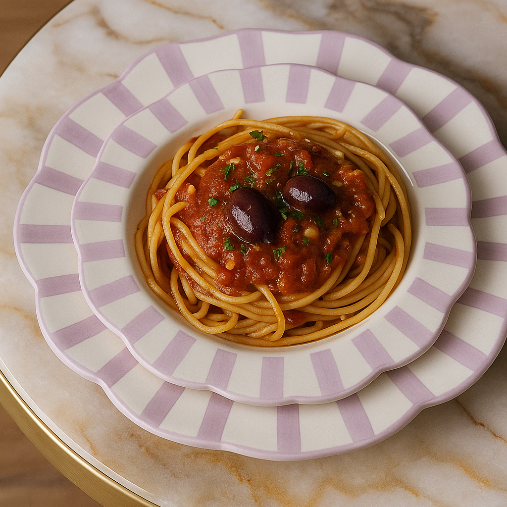 The Stripes Pasta Plate (Set of 2 )| Ceramic