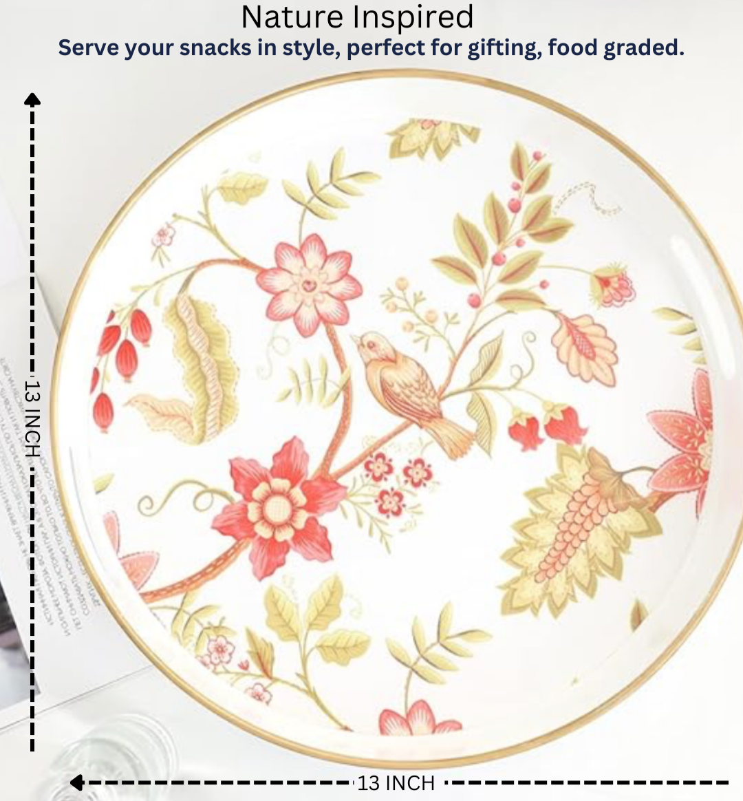FLORAL ROUND MUTI-USE TRAY