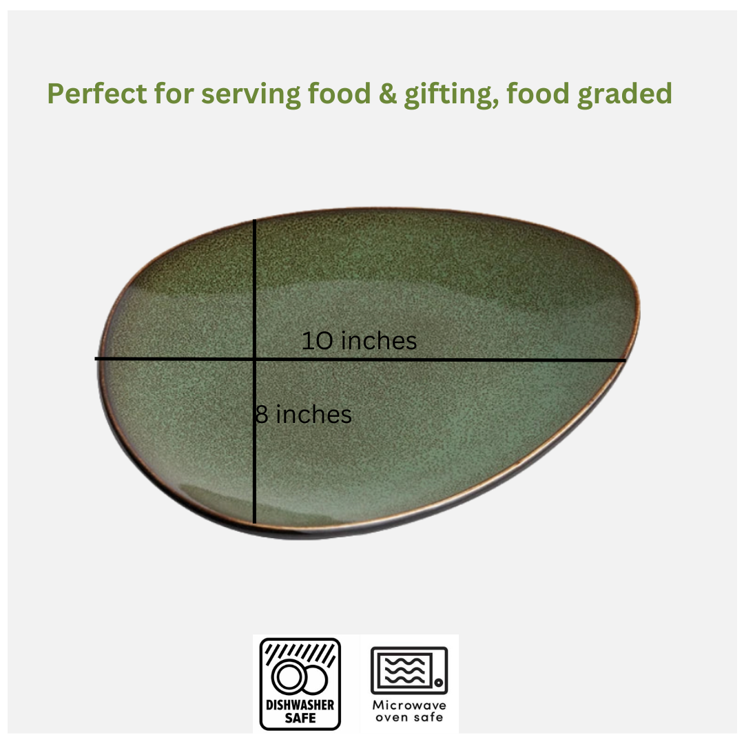 Green Triangular Dinner Plate | Modern Design