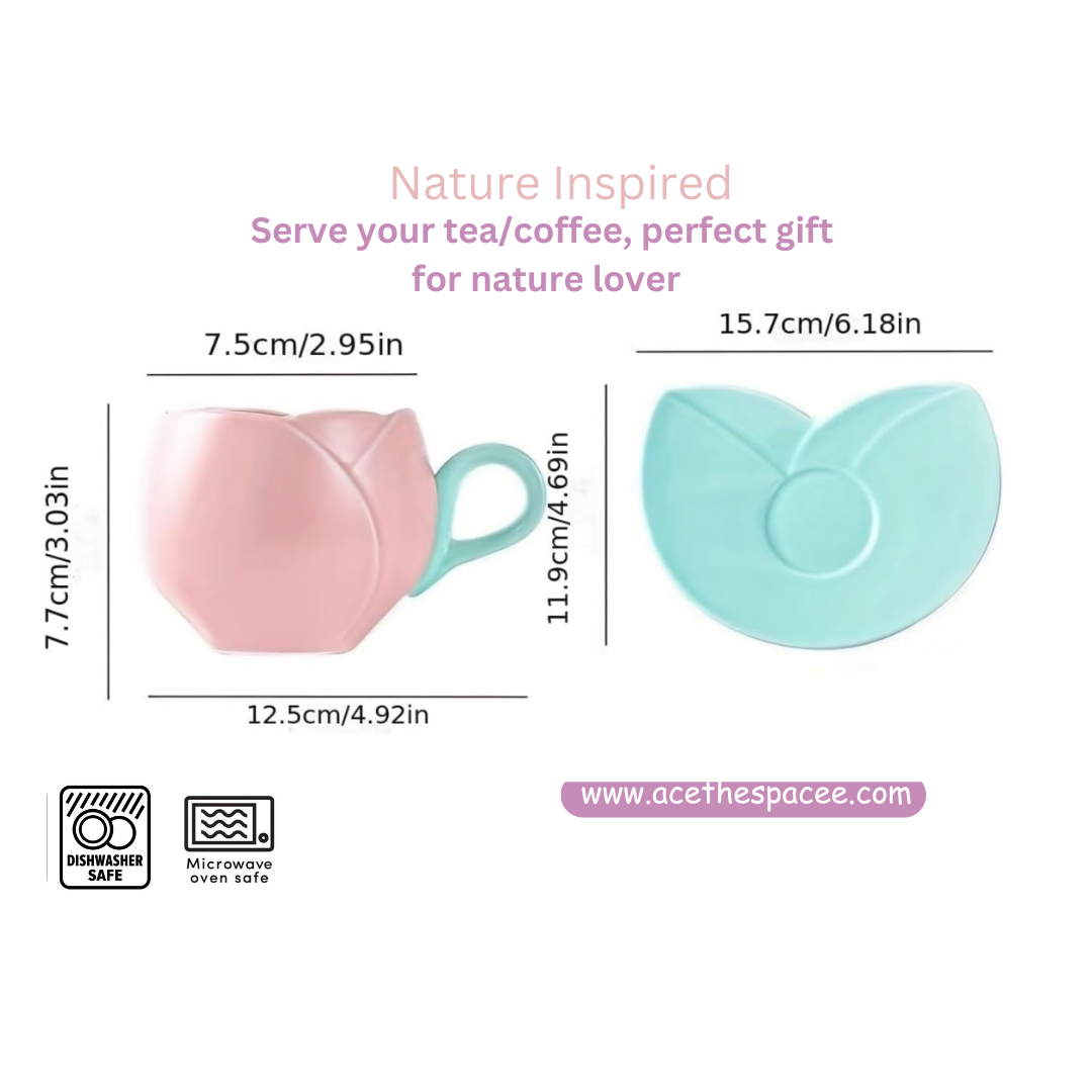 Flower Petal Cup and Saucer Set | Nature Inspired Design