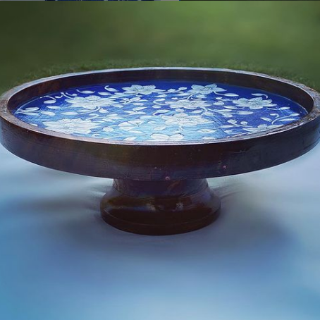 "AZRAQ" HAND-PAINTED CAKE STAND