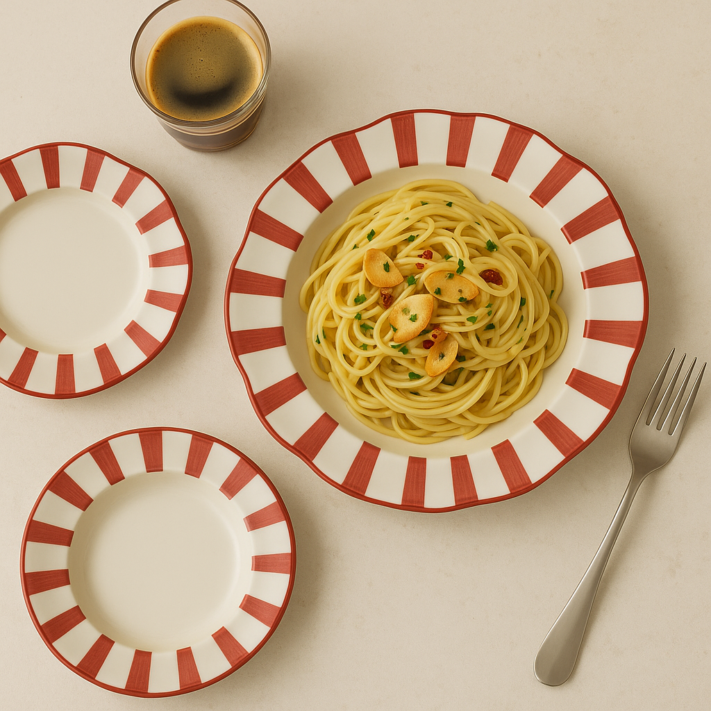 The Stripes Pasta Plate (Set of 2 )| Ceramic