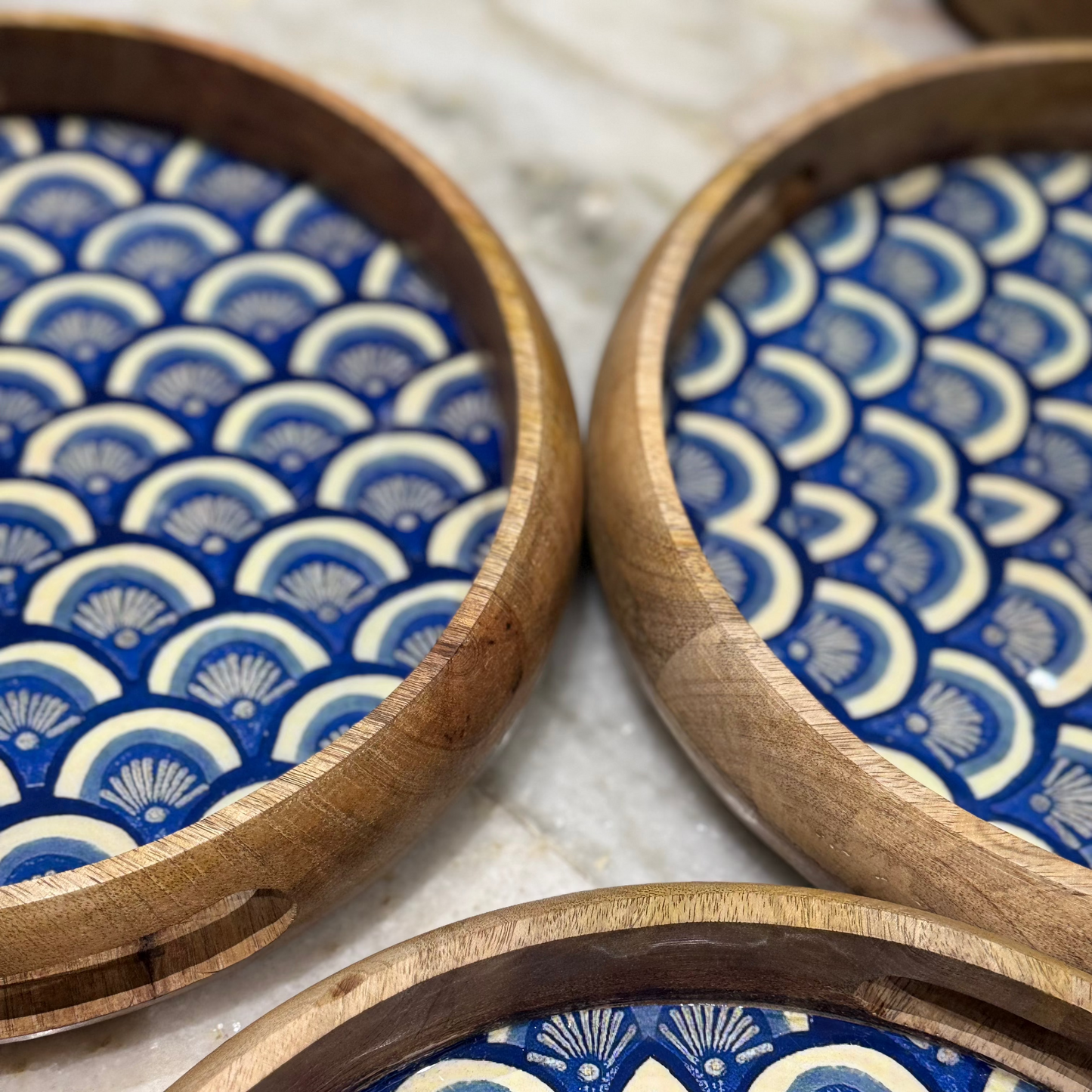INDIGO SKILLET SERVING TRAY( SET OF 1)
