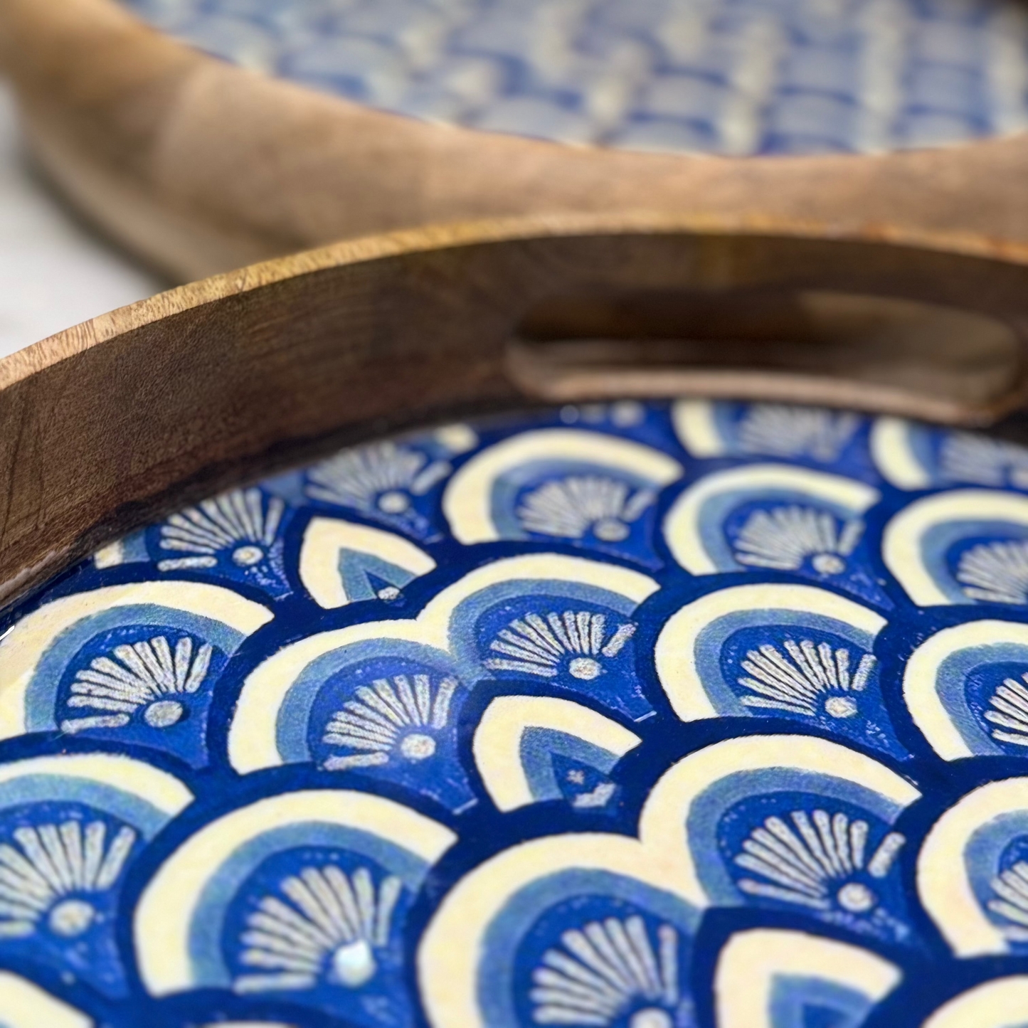 INDIGO SKILLET SERVING TRAY( SET OF 1)
