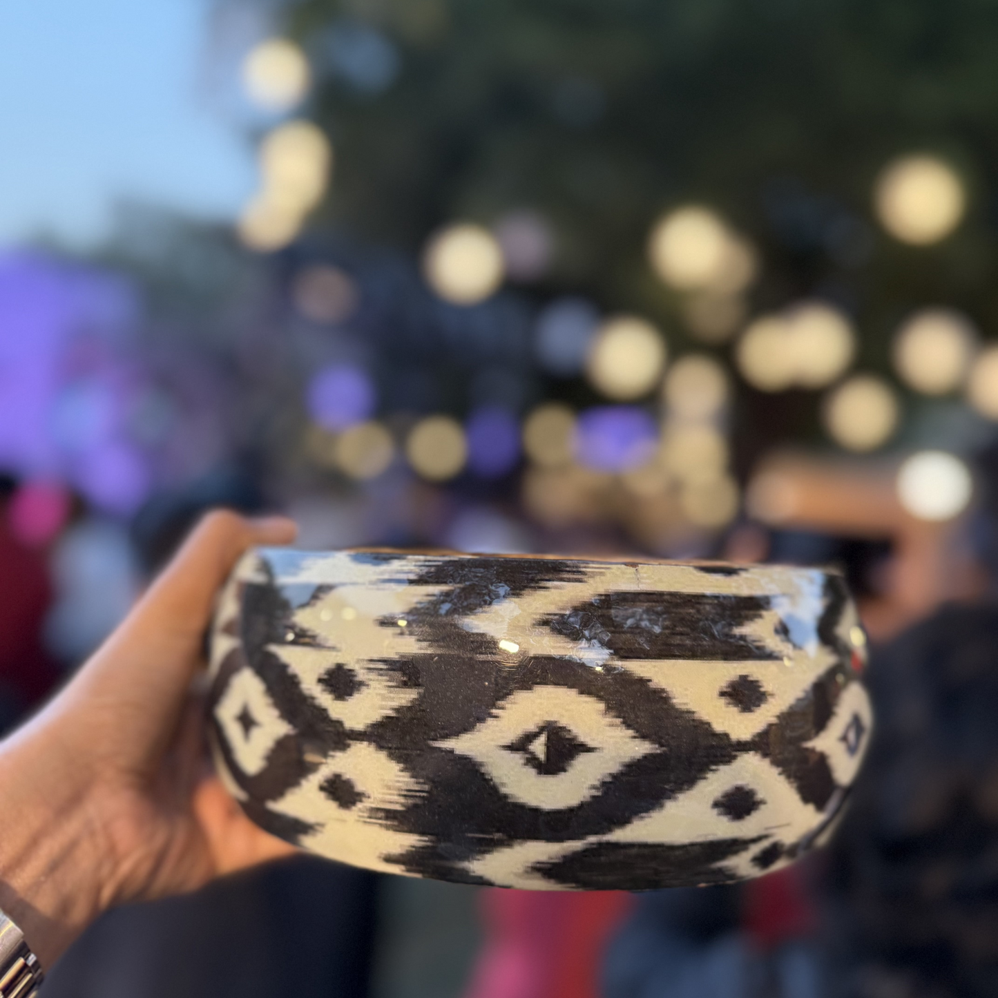 IKAT ENAMELLED SNACK BOWL
