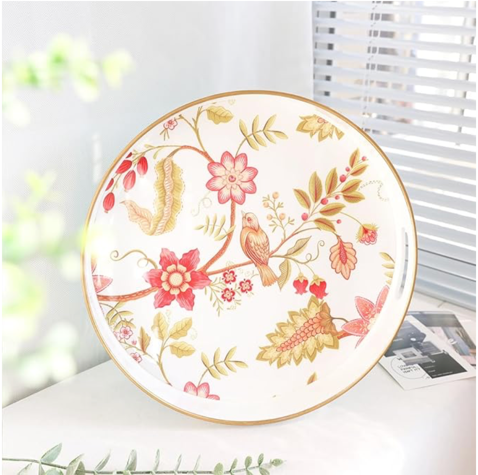 FLORAL ROUND MUTI-USE TRAY