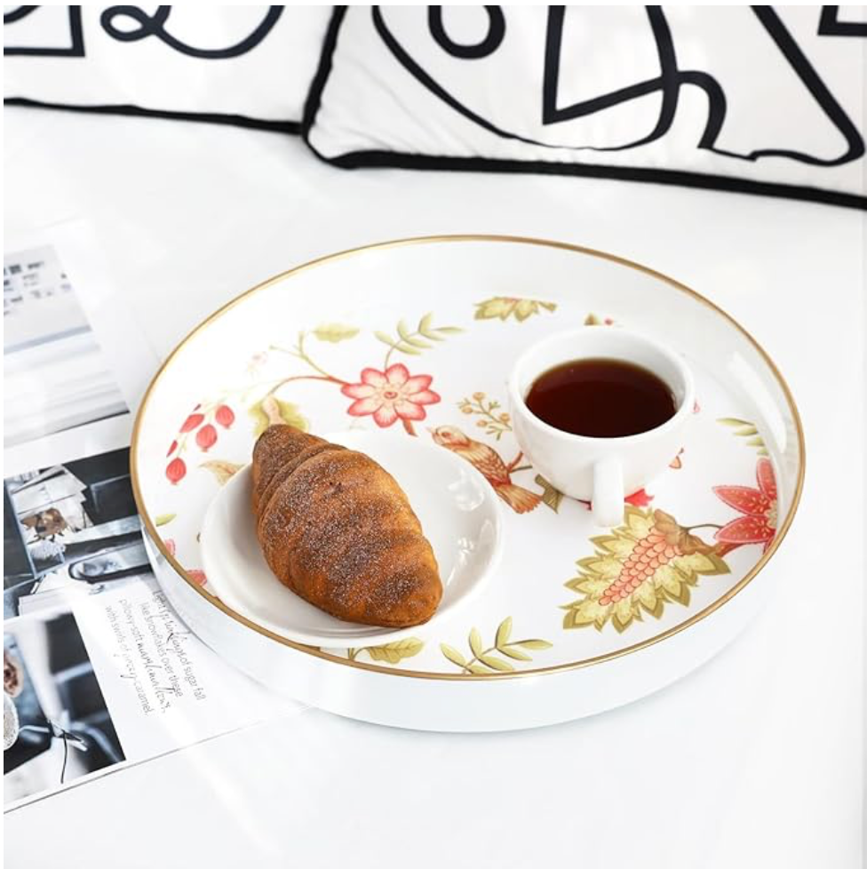 FLORAL ROUND MUTI-USE TRAY