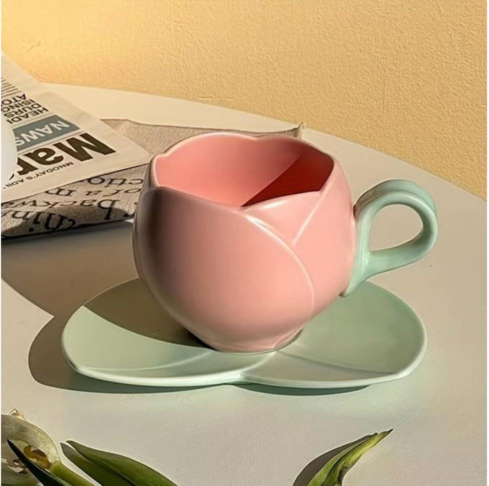 Flower Petal Cup and Saucer Set | Nature Inspired Design