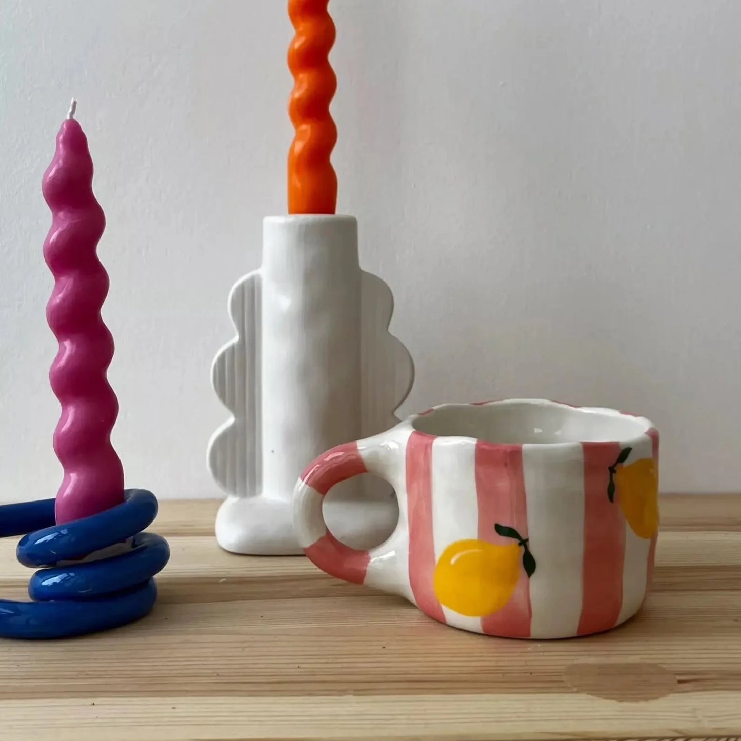 Stripes & Mandarin Cup (set of 2)| Pinterest Inspired Design