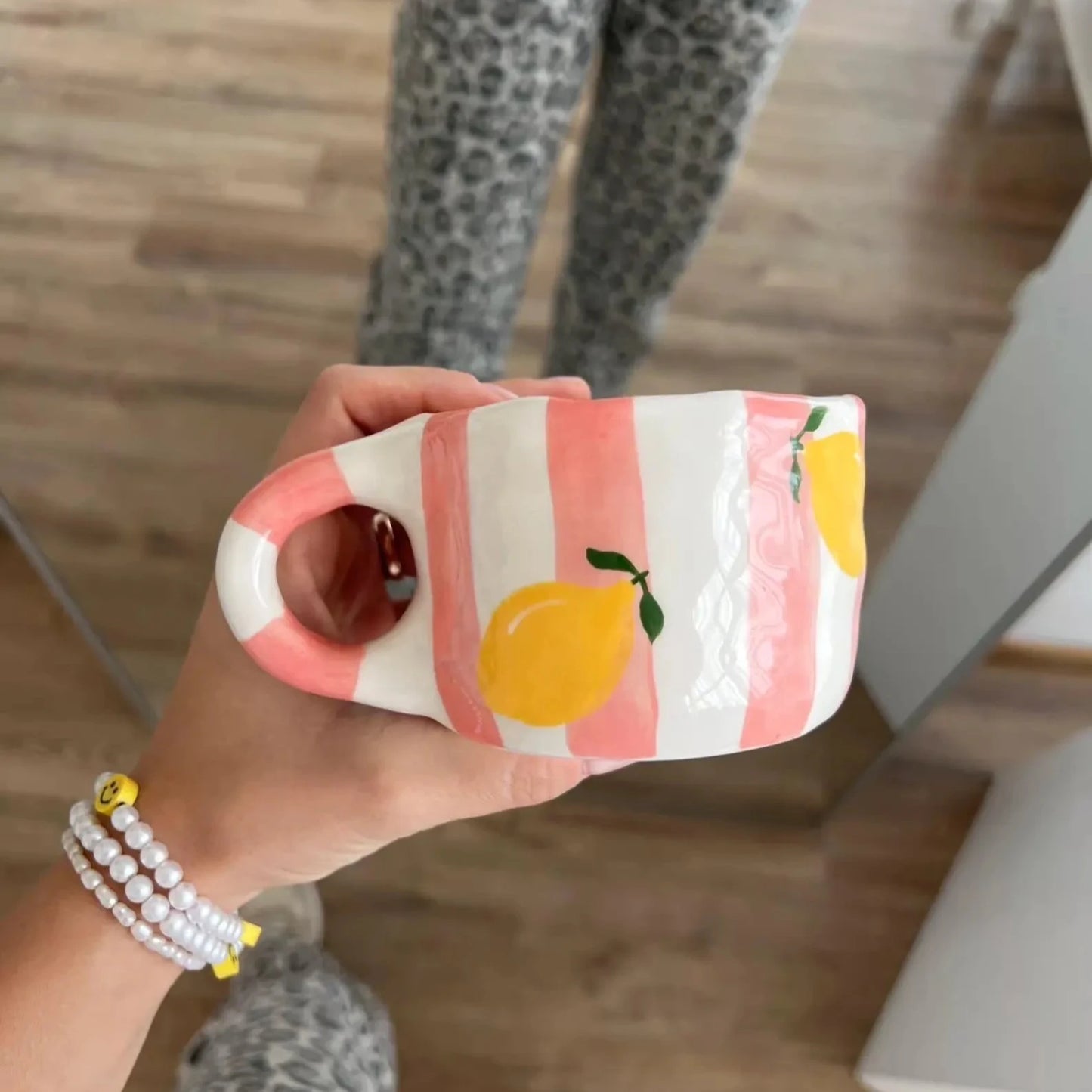 Stripes & Mandarin Cup (set of 2)| Pinterest Inspired Design