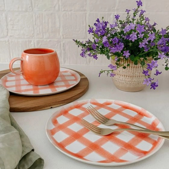 Chequered Cookie Plate | Ceramic