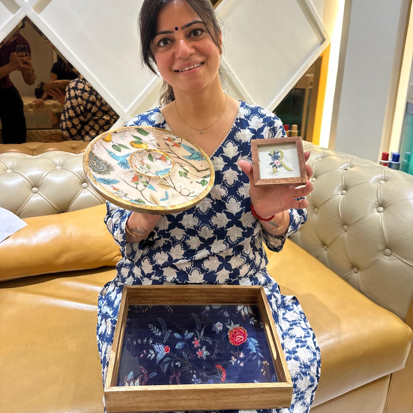 NIGHTANGLE ENAMELLED SERVING TRAY