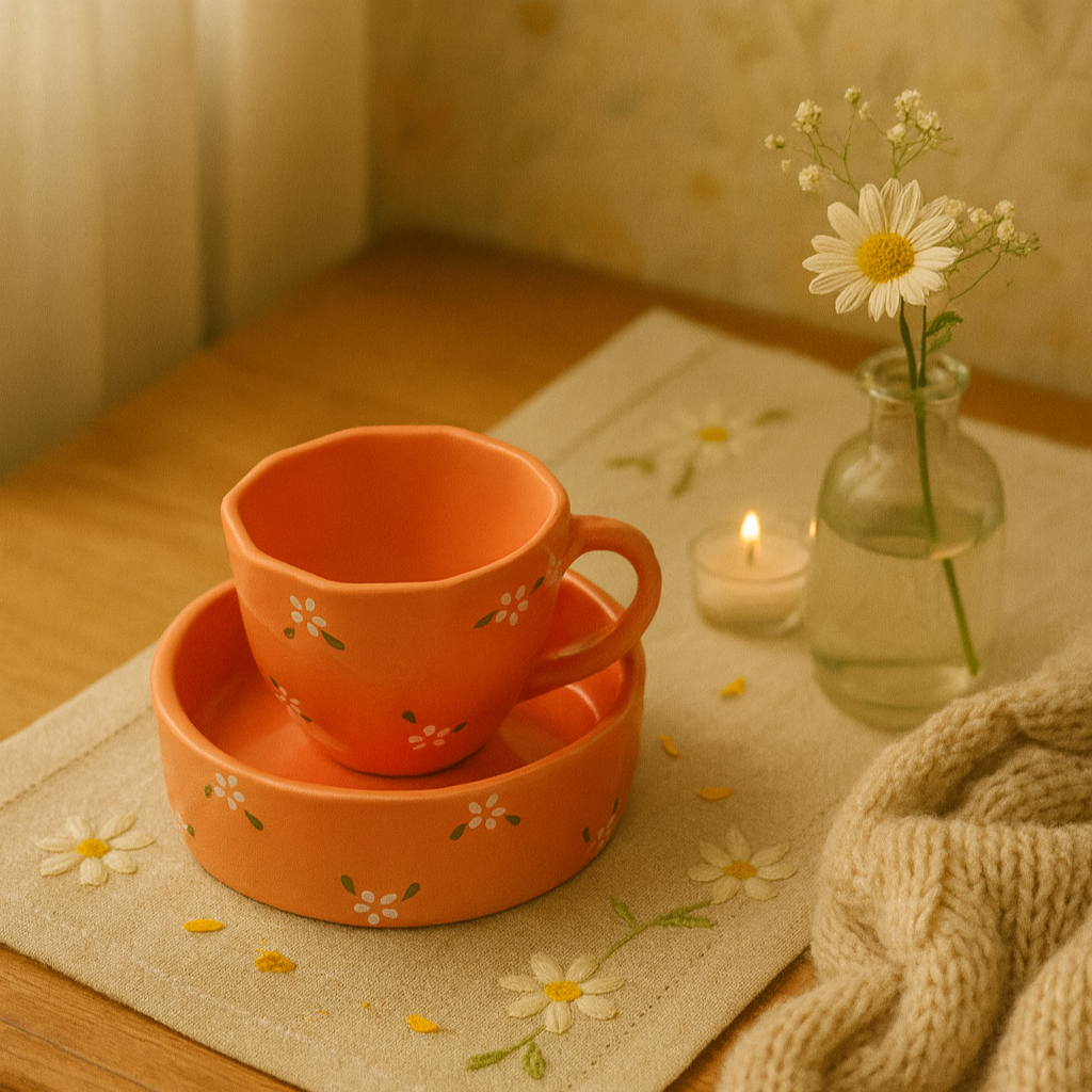 Daisies Cup and bowl set (Set of 1 cup and 1 snack bowl) | Pinterest Inspired