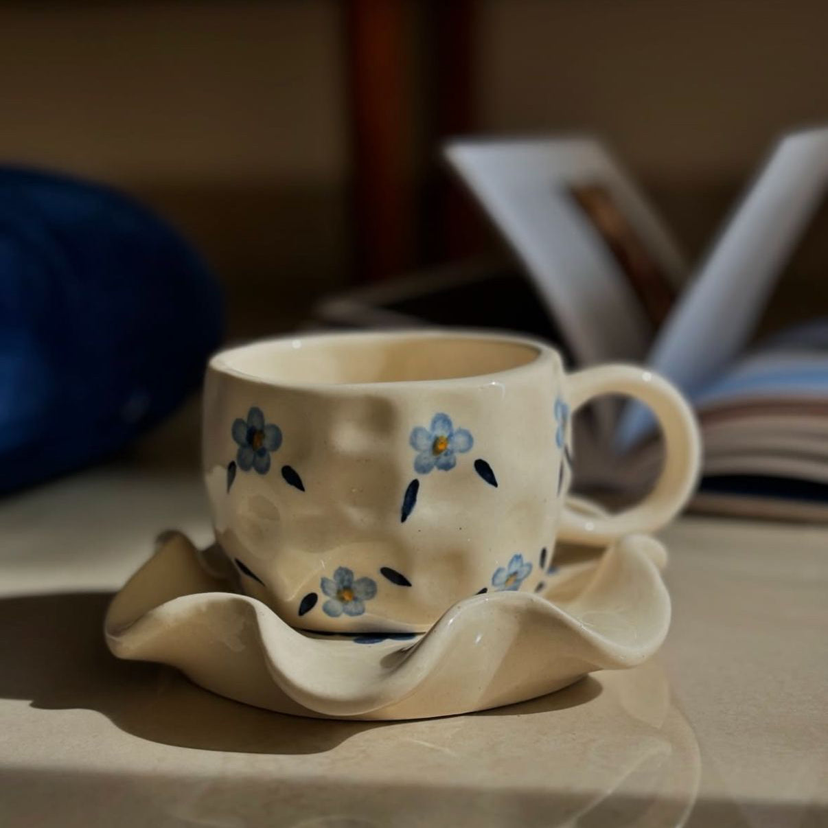 Blue Lily Cup ( Set of Cup and Saucer) | Pinterest Inspired Design