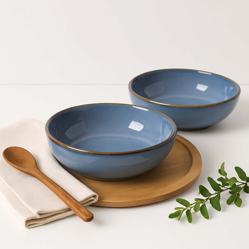Blue Pasta Bowl (Set of 2) | Ceramic