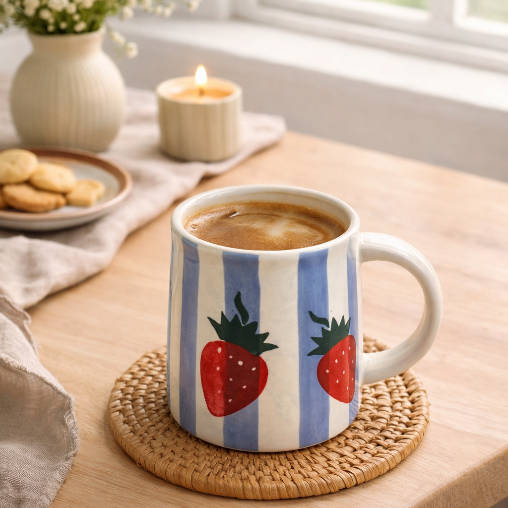 Strawberry in Lines Cup (Set of 1) | Pinterest Inspired Design