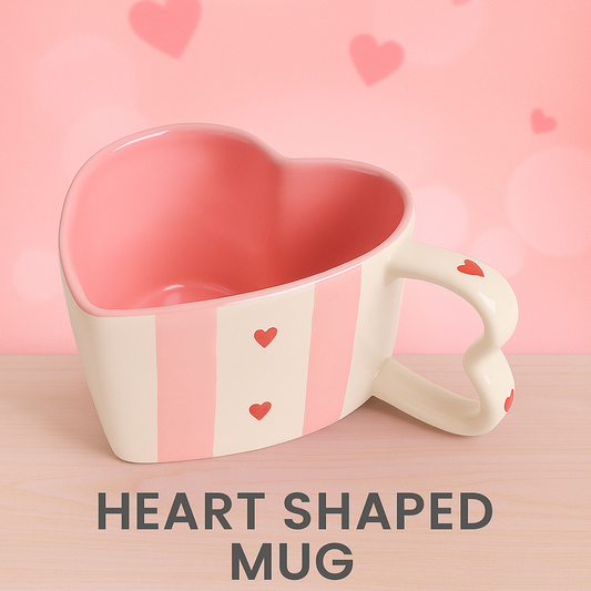 Pink Heart Shaped Cup (set of 1)| Pinterest Inspired Design