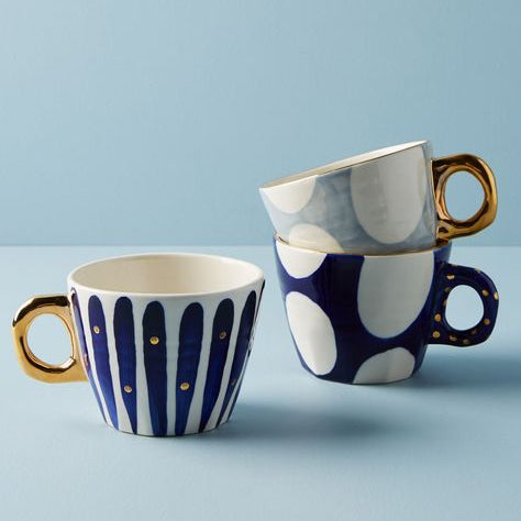Blue and White Stripes Coffee Mug