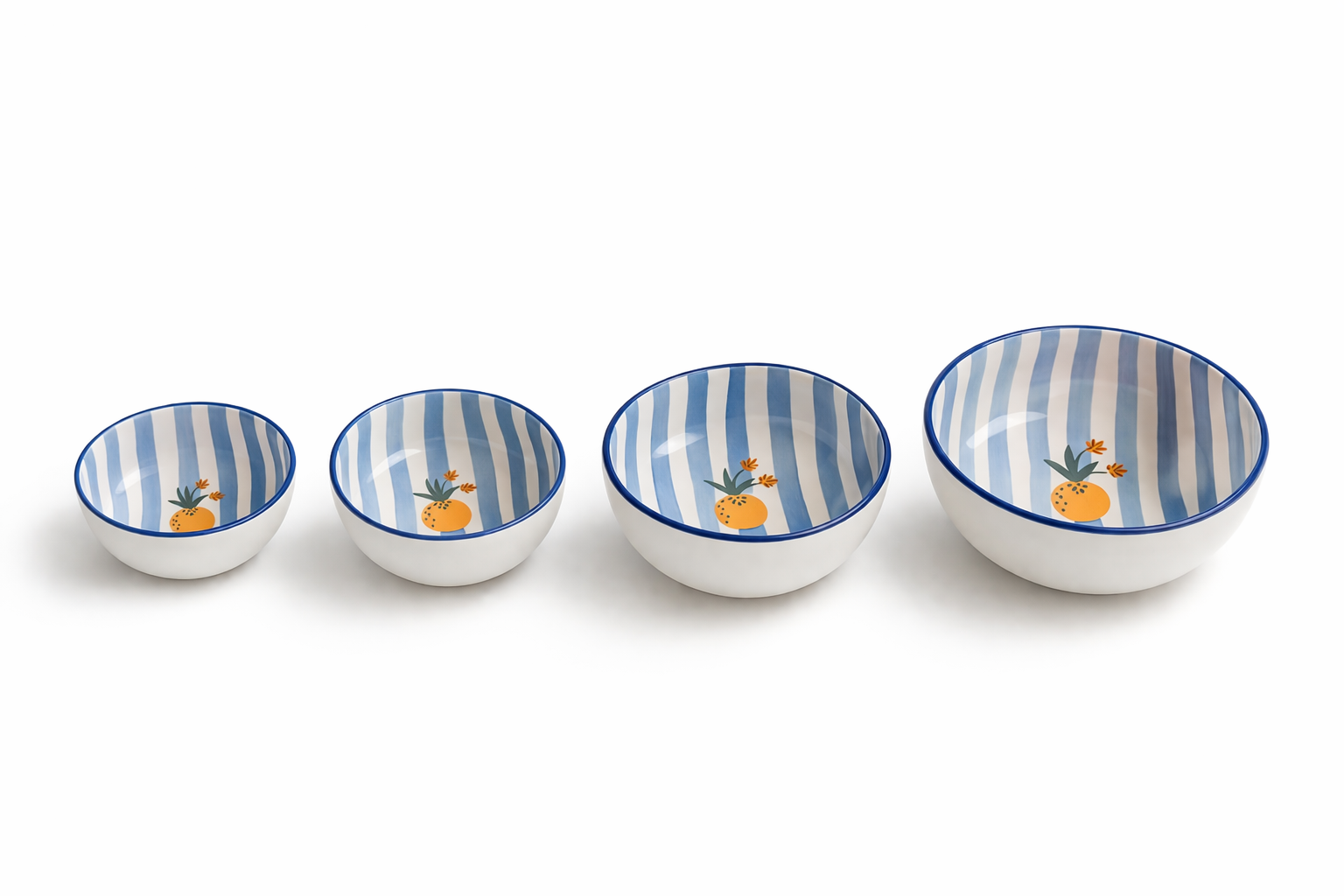 Pineapple Breakfast/Snack Bowls (set of 4)