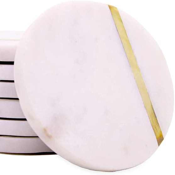 ROUND MARBLE COASTERS (SET OF 4)