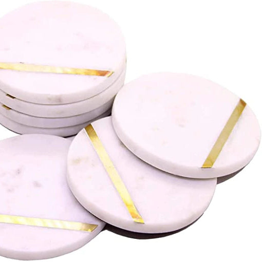 ROUND MARBLE COASTERS (SET OF 4)