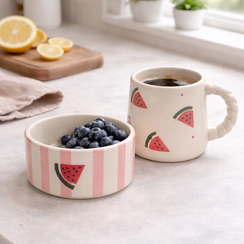 MISTY MELON COFFEE MATCHING CUP AND BOWL (Set of 2) | Pinterest Inspired Design