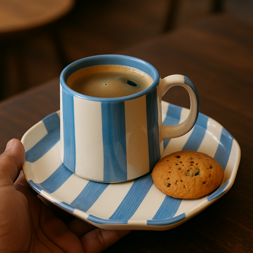 Stripe Cup and saucer set (set of 2)| Pinterest Inspired Design
