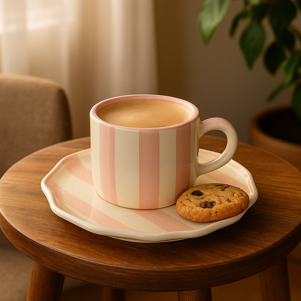 Stripe Cup and saucer set (set of 2)| Pinterest Inspired Design
