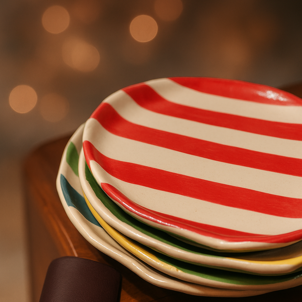 Stripe Cookie Plate | Ceramic