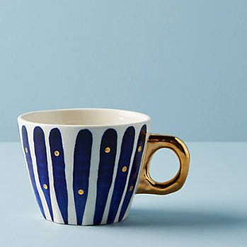 Blue and White Stripes Coffee Mug