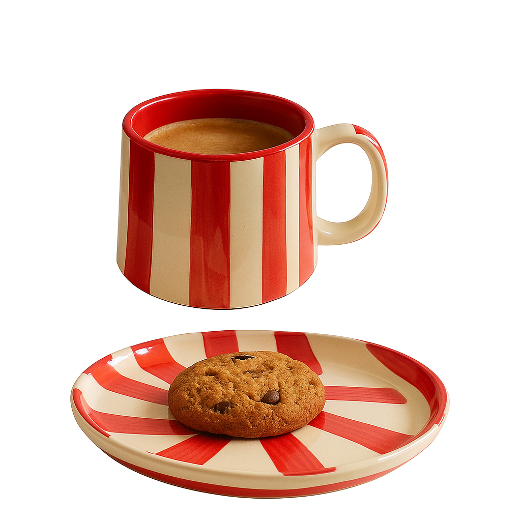 Stripe Cup and saucer set (set of 2)| Pinterest Inspired Design