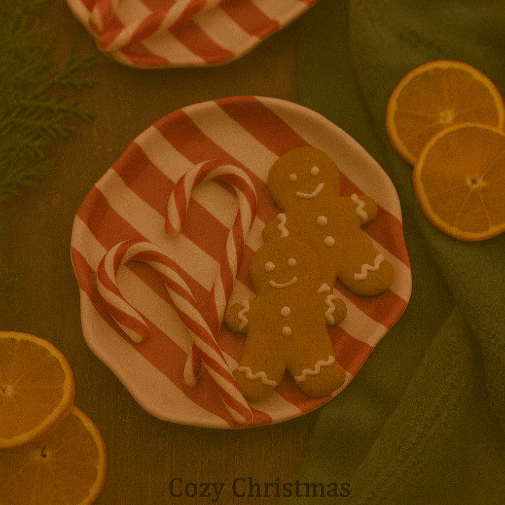 X-mas Stripe Cookie Plate | Ceramic