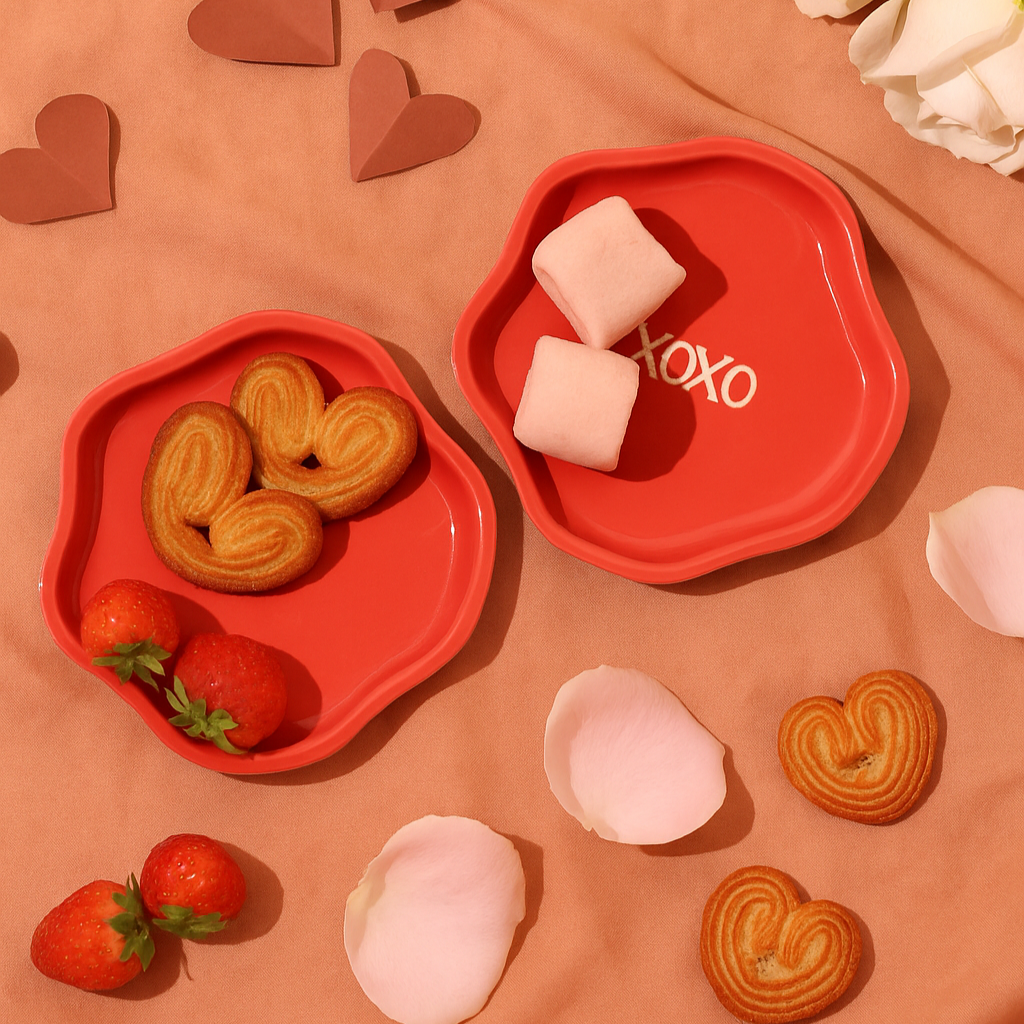 Heart handle Cup and XOXO plate (Set of 1 cup and 1 cookie plate) | Pinterest Inspired Design