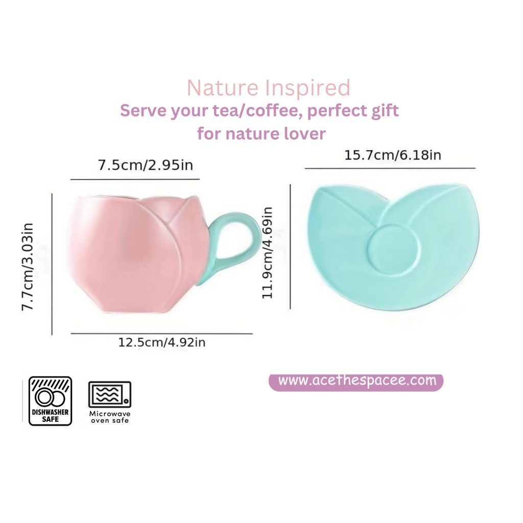 Flower Petal Cup and Saucer Set | Nature Inspired Design