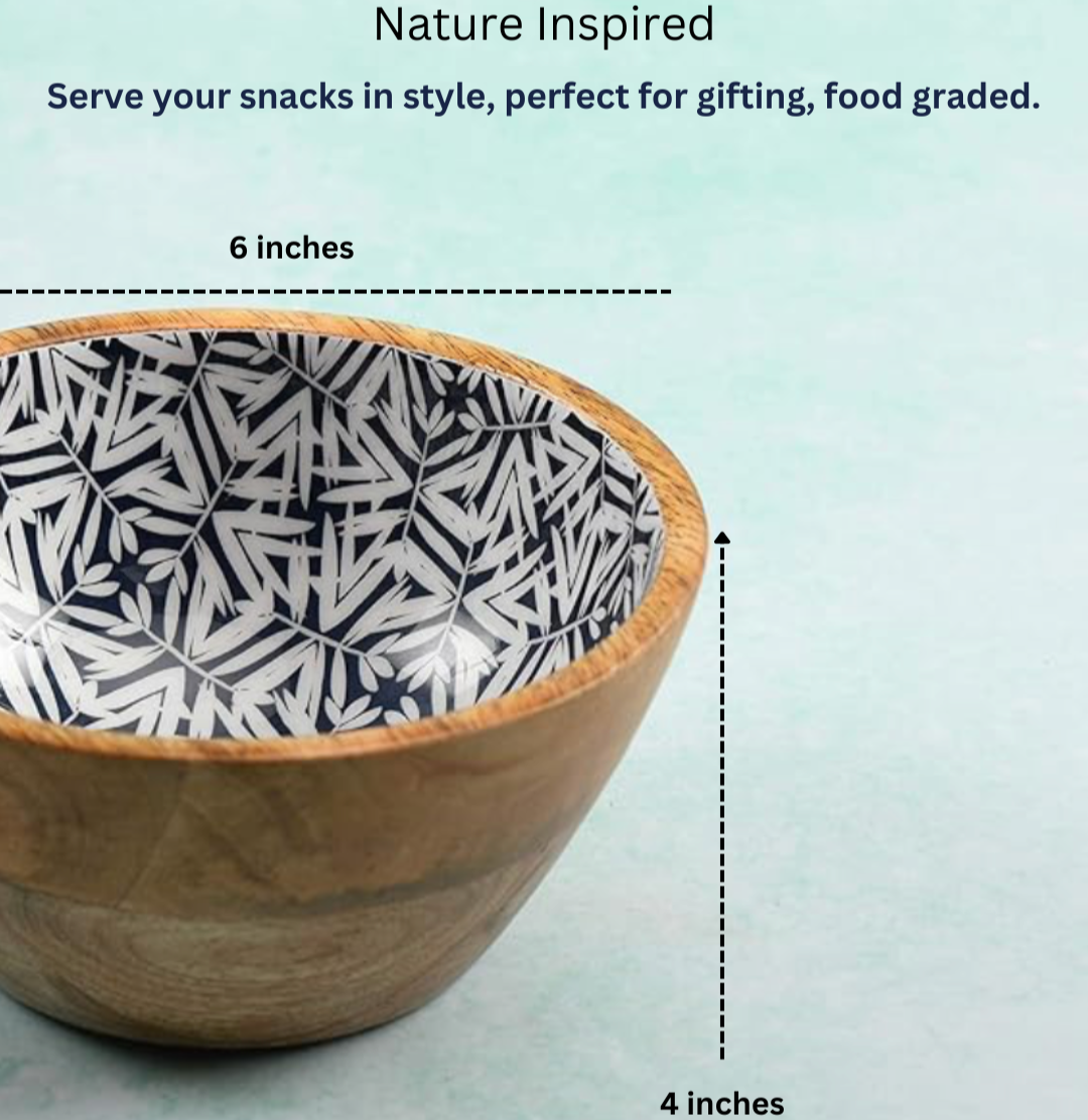 DARK BLUE LEAF SALAD BOWL