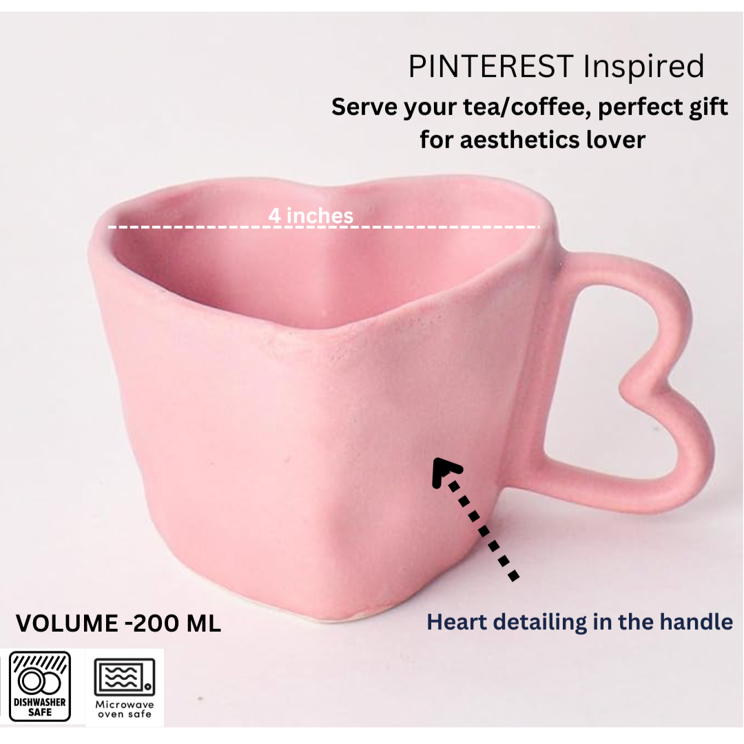 Pink Heart Cup ( Set of 2) | Pinterest Inspired Design