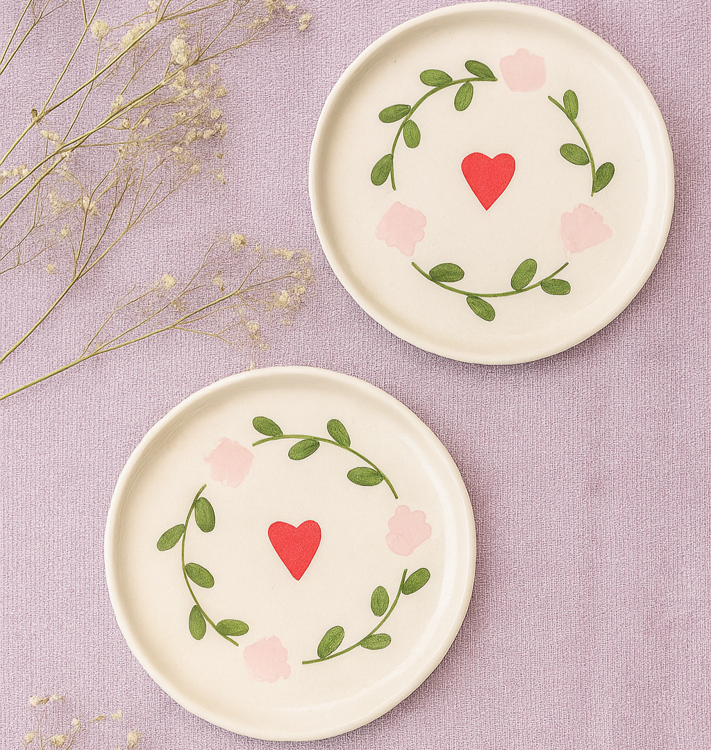 Heart Wreath Snack Plates(set of 2)