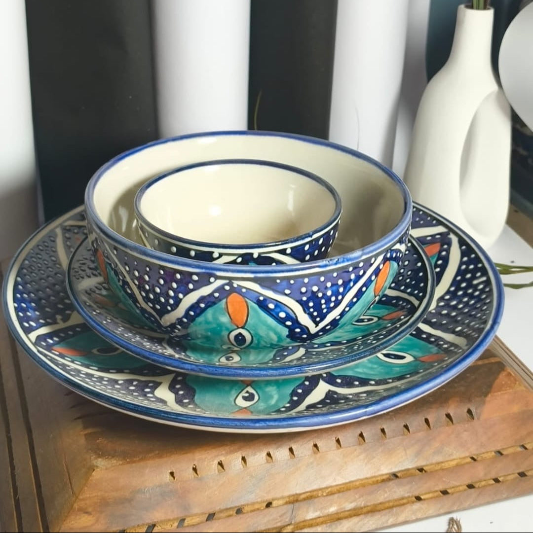 Printed Ceramic Plate Sets (Set of 4) | Ceramic