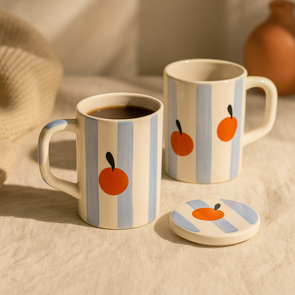 Orange Stripe Sipper (set of 1)| Pinterest Inspired Design