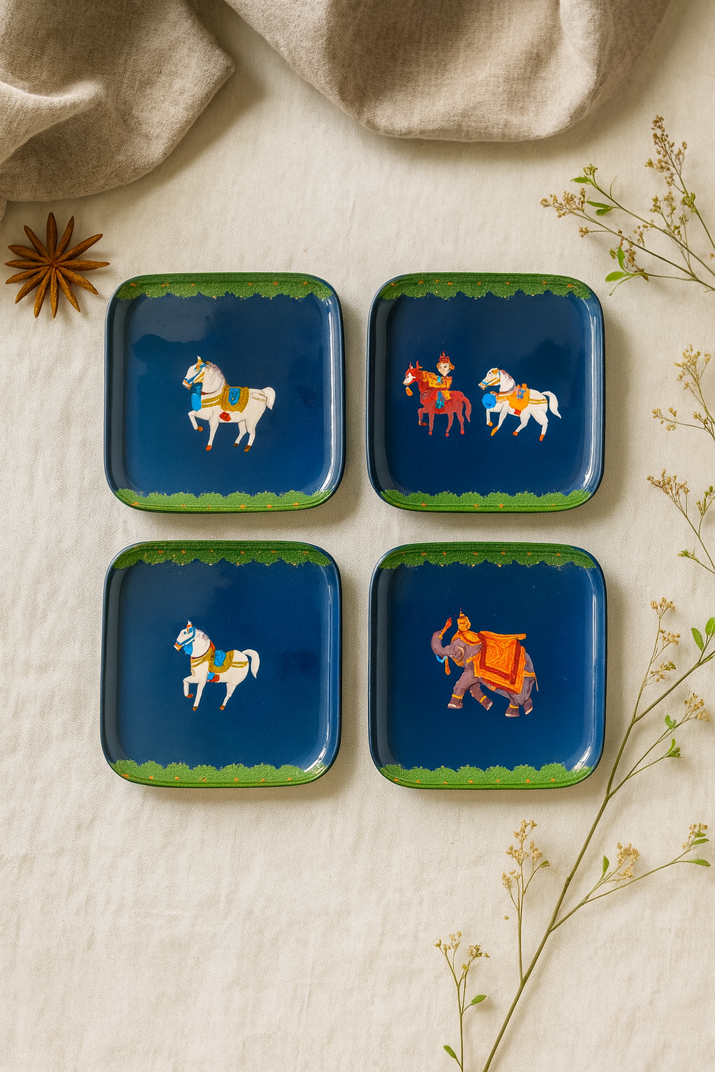 Pony Metal Snack Platters (set of 4)