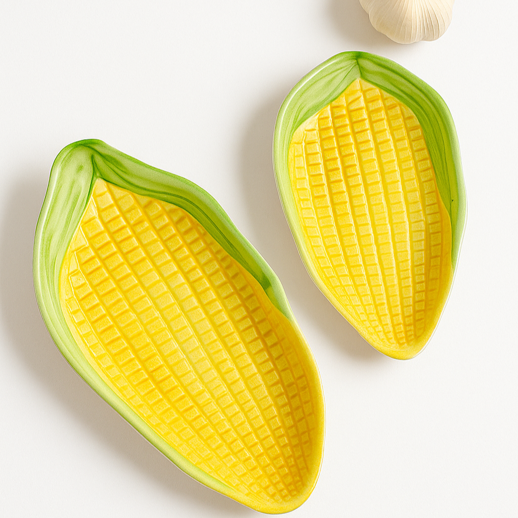 Corn Shaped Snack Plates (set of 2)