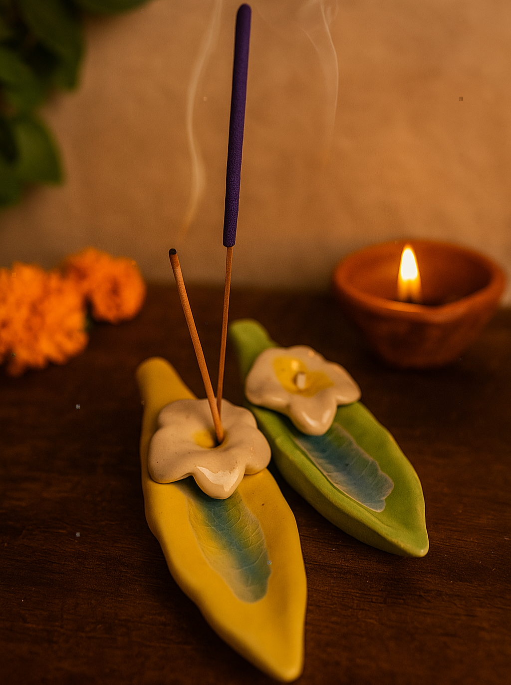 Floral Incense stick stand( Agarbatti Stand )(set of 2)