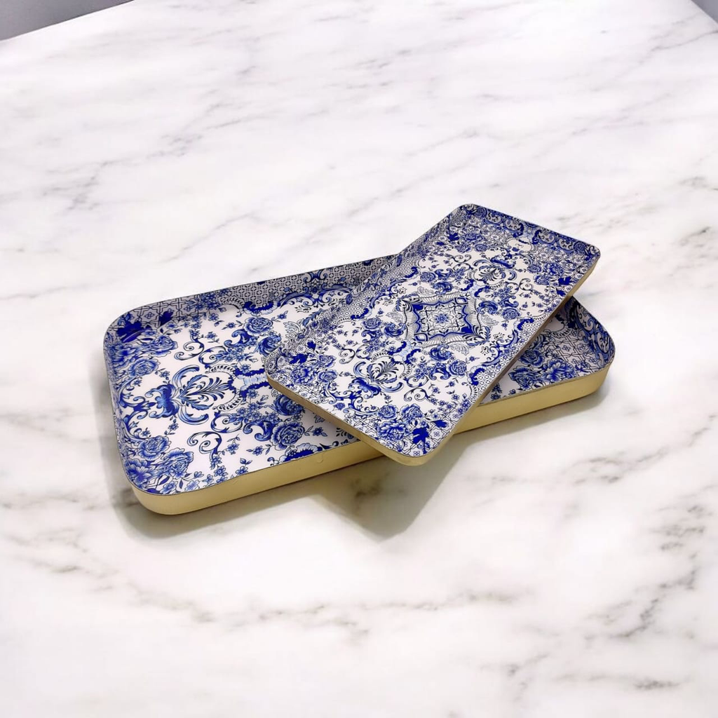 Oriental Metal Set (SET OF 2 Trays)