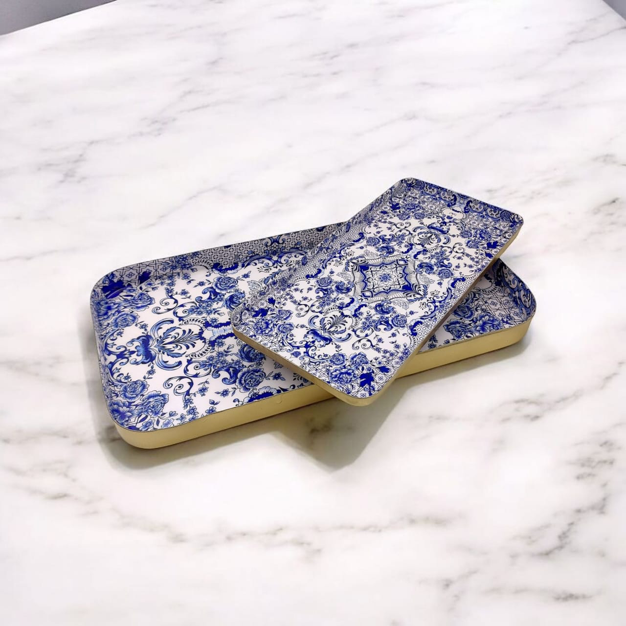 Oriental Metal Set (SET OF 2 Trays)