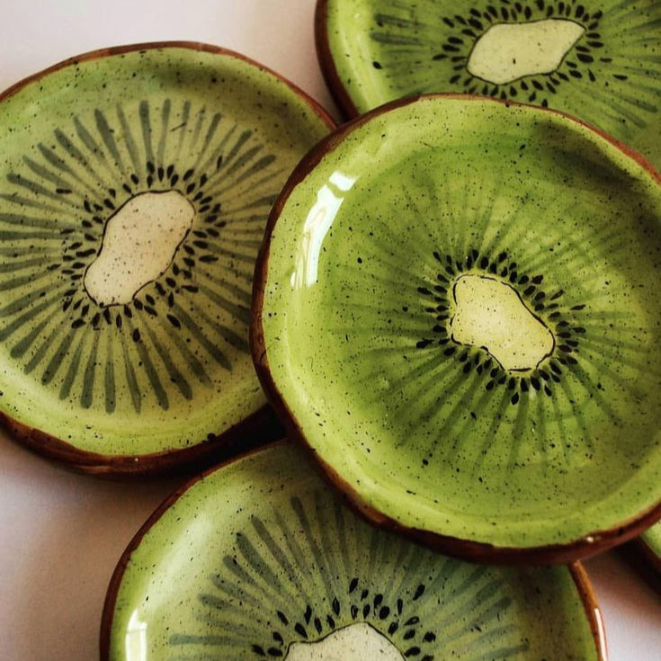 Vibrant Kiwi Fruit Plate | Green