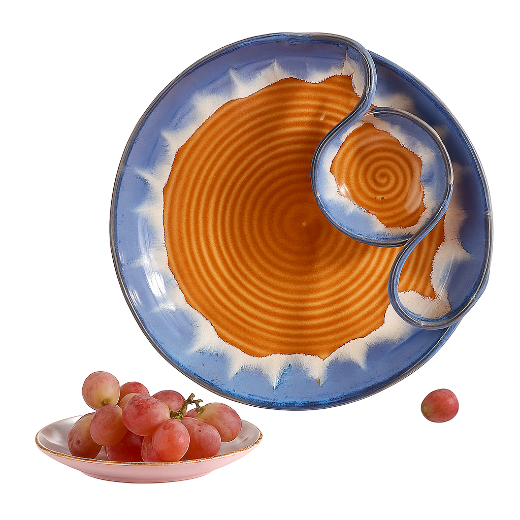 Orange Blue Snack Platter (set of 1)