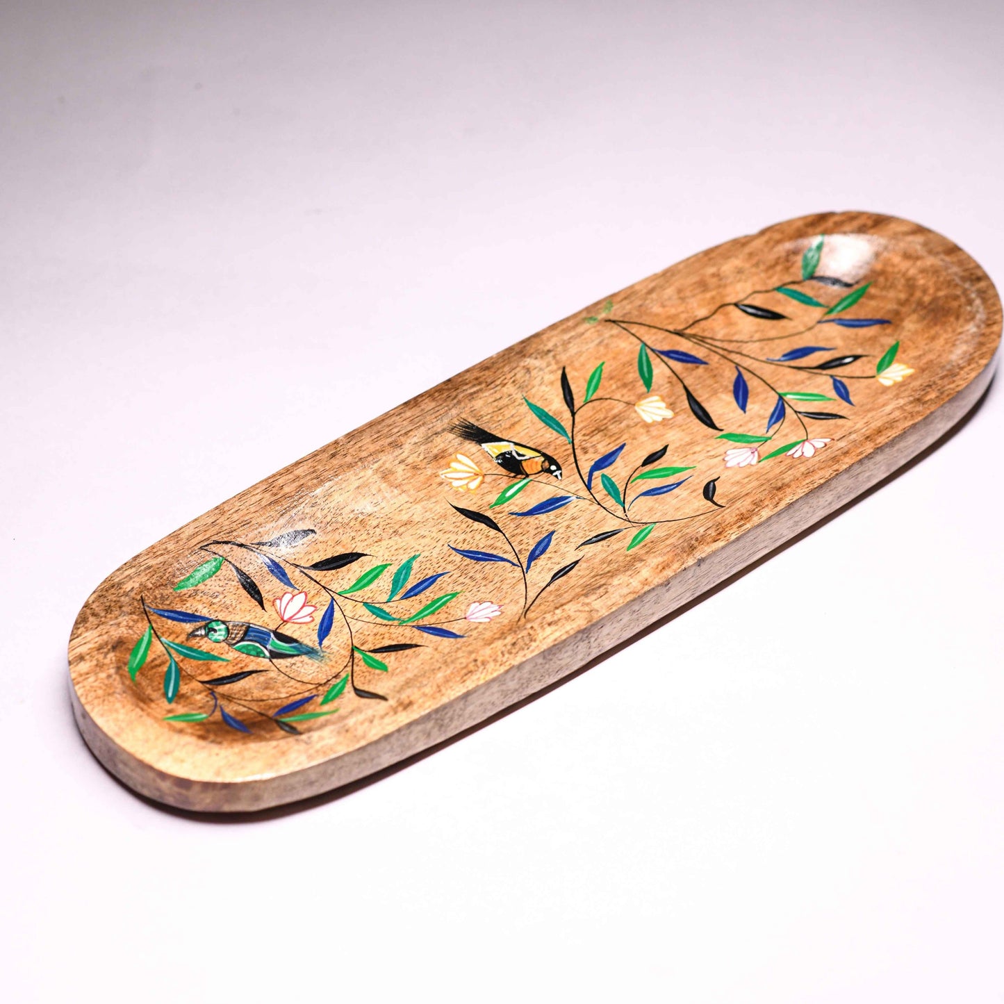 SINGING BIRD HAND-PAINTED SNACK PLATTER