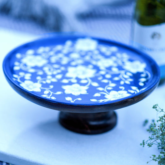 "AZRAQ" HAND-PAINTED CAKE STAND